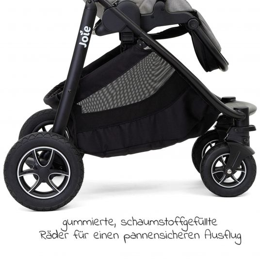 joie 4in1 Kombi-Kinderwagen-Set Versatrax bis 22 kg belastbar - umsetzbare Sitzeinheit, Babywanne Ramble XL, Babyschale i-Snug 2, Adapter, Isofix-Basis & Zubehör Paket - Lagoon