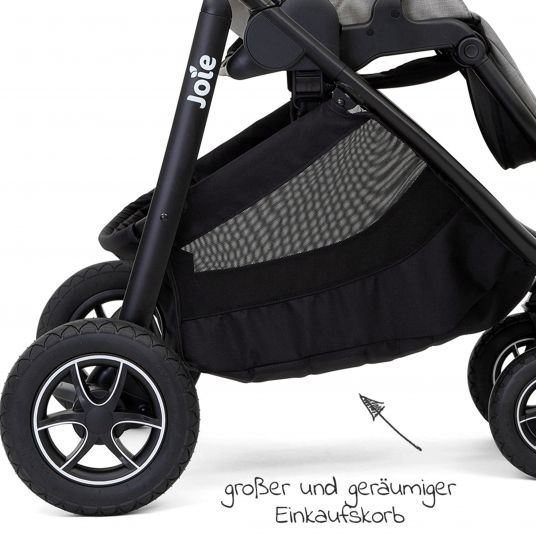 joie 4in1 Kombi-Kinderwagen-Set Versatrax bis 22 kg belastbar - umsetzbare Sitzeinheit, Babywanne Ramble XL, Babyschale i-Snug 2, Adapter, Isofix-Basis & Zubehör Paket - Lagoon