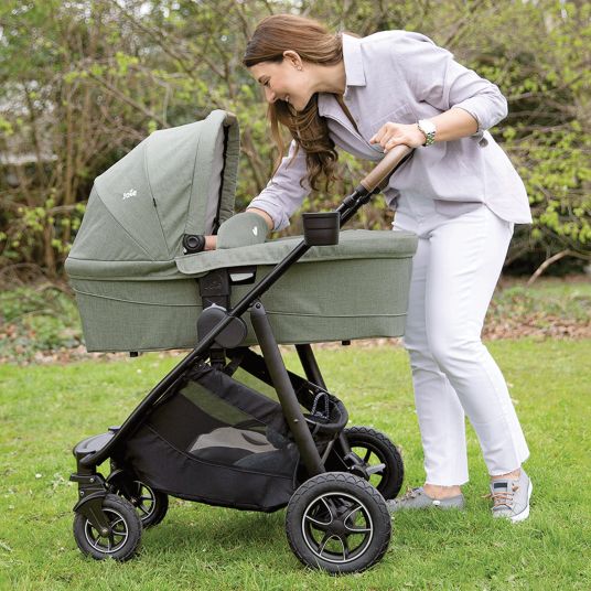 joie 4in1 Kombi-Kinderwagen-Set Versatrax bis 22 kg belastbar - umsetzbare Sitzeinheit, Babywanne Ramble XL, Babyschale i-Snug 2, Adapter, Isofix-Basis & Zubehör Paket - Lagoon
