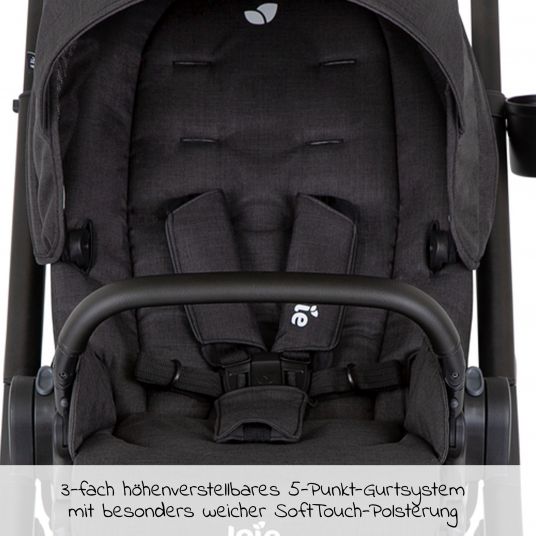 joie 4in1 Kombi-Kinderwagen-Set Versatrax bis 22 kg belastbar - umsetzbare Sitzeinheit, Babywanne Ramble XL, Babyschale i-Snug 2, Adapter, Isofix-Basis & Zubehör Paket - Shale