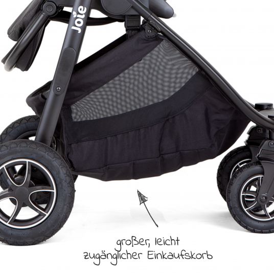 joie 4in1 Kombi-Kinderwagen-Set Versatrax bis 22 kg belastbar - umsetzbare Sitzeinheit, Babywanne Ramble XL, Babyschale i-Snug 2, Adapter, Isofix-Basis & Zubehör Paket - Shale