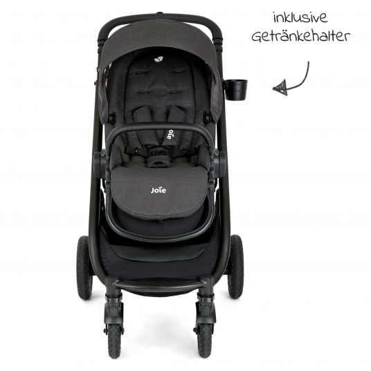 joie 4in1 Kombi-Kinderwagen-Set Versatrax bis 22 kg belastbar - umsetzbare Sitzeinheit, Babywanne Ramble XL, Babyschale i-Snug 2, Adapter, Isofix-Basis & Zubehör Paket - Shale