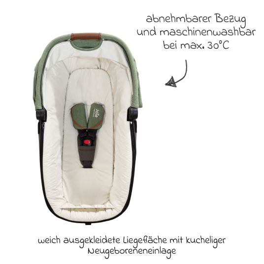 joie Car carrycot Calmi R129 can be used in the car and on the Vinca, Aeria, Finiti baby carriages incl. rain cover - Signature - Pine