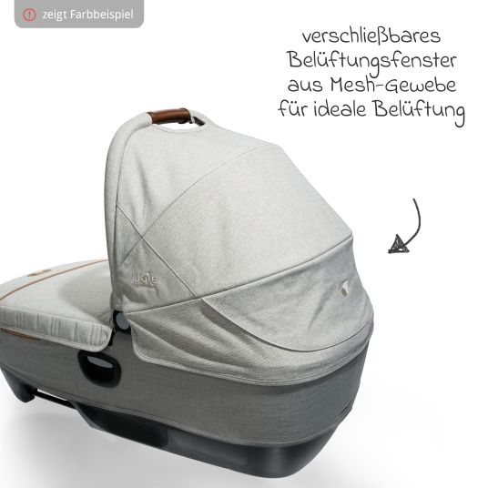 joie - Auto-Babywanne Calmi R129 im Auto und auf den Kinderwagen Vinca,  Aeria, Finiti verwendbar inkl. Regenschutz - Signature - Pine 