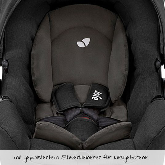 joie Babyschale Gemm Gr. 0+ - ab Geburt-15 Monate (ab Geburt-13kg) inkl. Sitzverkleinerer, Fußsack & Schnullerbox - Shale