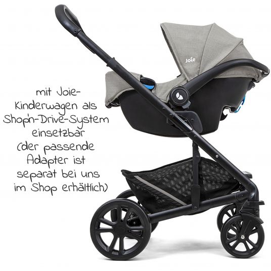 joie Seggiolino auto Gemm Gruppo 0+ - dalla nascita a 15 mesi (dalla nascita a 13 kg) incl. riduttore di seduta e cappottina parasole - Pebble