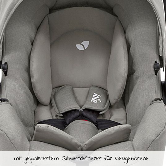 joie Babyschale Gemm Gruppe 0+ - ab Geburt bis 15 Monate (ab Geburt-13 kg) inkl. Sitzverkleinerer & Sonnenverdeck - Pebble