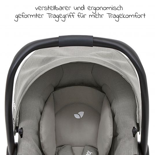 joie Seggiolino auto Gemm Gruppo 0+ - dalla nascita a 15 mesi (dalla nascita a 13 kg) incl. riduttore di seduta e cappottina parasole - Pebble
