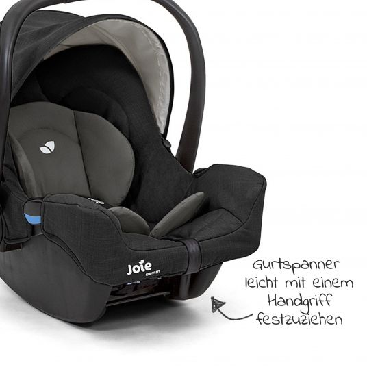 joie Babyschale Gemm Gruppe 0+ - ab Geburt bis 15 Monate (ab Geburt-13 kg) inkl. Sitzverkleinerer & Sonnenverdeck - Shale