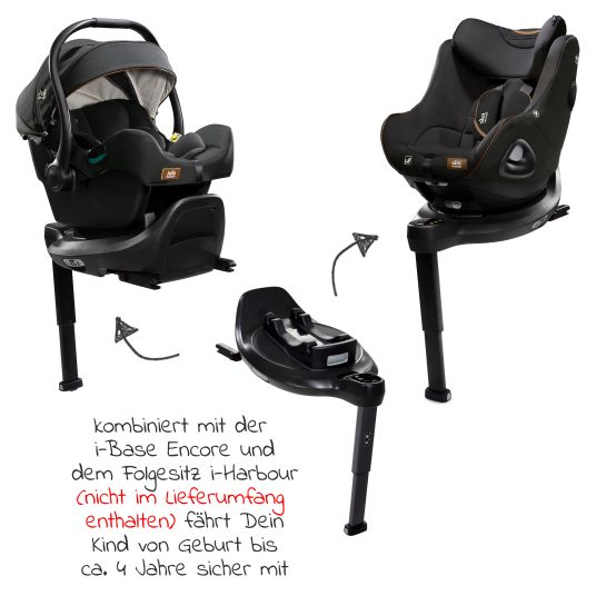 joie i-Jemini i-Size infant car seat from birth - 13 kg (40 cm - 85 cm) incl. seat reducer & sun canopy - Signature - Eclipse