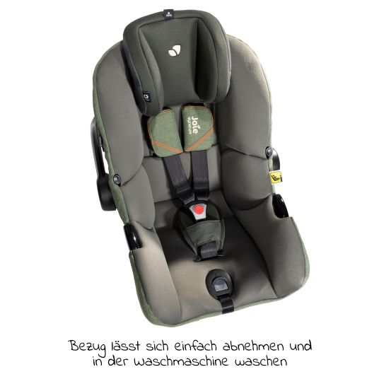 joie i-Jemini i-Size infant car seat from birth - 13 kg (40 cm - 85 cm) incl. seat reducer & sun canopy - Signature - Pine