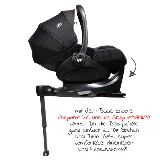 joie Babyschale i-Level Recline i-Size ab Geburt - 13 kg (40 cn - 85 cm) Neigungswinkel 157°, Sitzverkleinerer & Sonnenverdeck - Signature - Eclipse