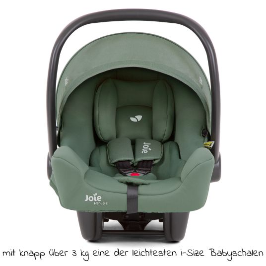 joie Babyschale i-Snug 2 i-Size ab Geburt-13 kg (40 cm-75 cm) inkl. i-Base Advance & GRATIS Autositz-Schutzunterlage - Laurel