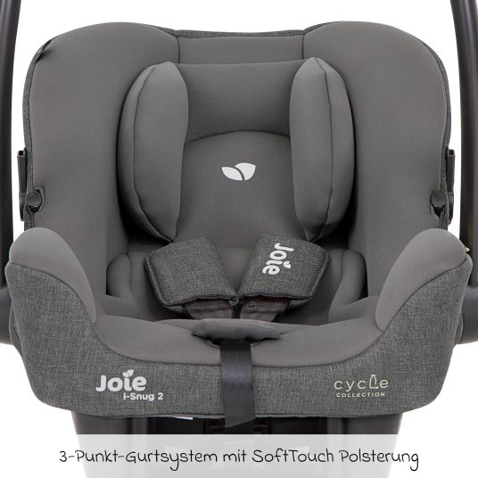 joie Seggiolino auto per neonati i-Snug 2 i-Size dalla nascita ai 13 kg (40 cm-75 cm) con riduttore di seduta di soli 3,35 kg - Cycle Collection - Grigio conchiglia