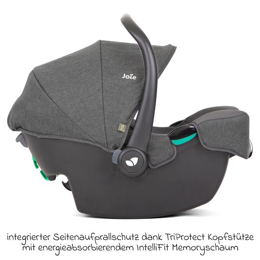 joie Babyschale i-Snug 2 i-Size ab Geburt-13 kg (40 cm-75 cm) inkl. Sitzverkleinerer nur 3,35 kg - Cycle Collection - Shell Gray