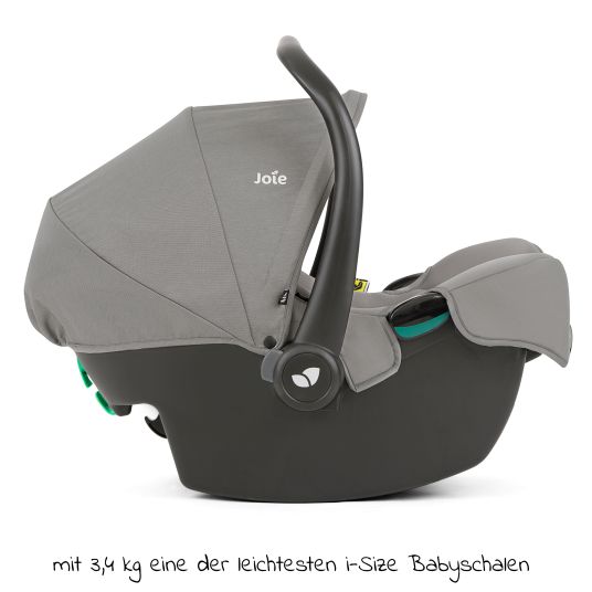 joie Babyschale i-Snug 2 i-Size ab Geburt-13 kg (40 cm-75 cm) inkl. Sitzverkleinerer nur 3,35 kg + Einschlagdecke Pusteblume - Pebble