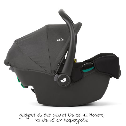joie Babyschale i-Snug 2 i-Size ab Geburt-13 kg (40 cm-75 cm) inkl. Sitzverkleinerer nur 3,35 kg + Einschlagdecke Pusteblume - Shale