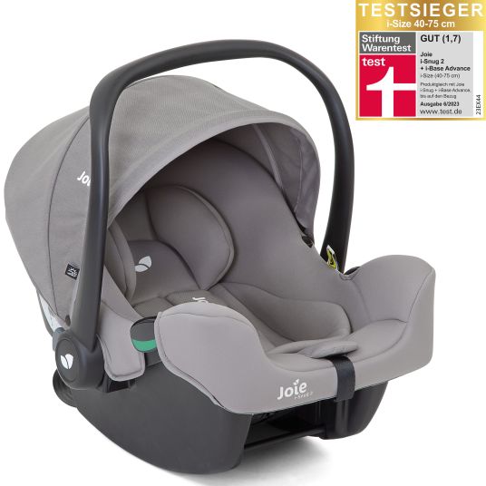 joie Babyschale i-Snug 2 i-Size ab Geburt-13 kg (40 cm-75 cm) inkl. Sitzverkleinerer nur 3,35 kg - Grey Flannel