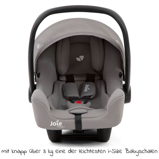 joie Baby car seat i-Snug 2 i-Size from birth-13 kg (40 cm-75 cm) incl. seat reducer only 3.35 kg - Grey Flannel