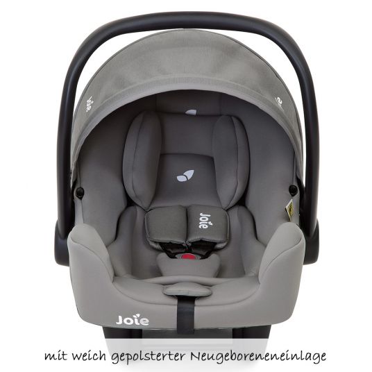 joie Babyschale i-Snug i-Size inkl. Autositz - Schutzunterlage - Gray Flannel