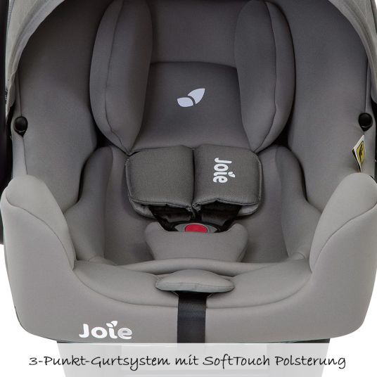 joie Seggiolino auto per bambini i-Snug i-Size incl. seggiolino auto - cuscinetto di protezione - flanella grigia