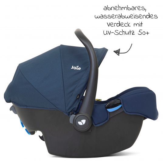 joie Babyschale i-Snug i-Size inkl. i-Base Advance & Autositz - Schutzunterlage - Deep Sea