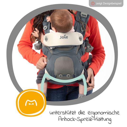 joie 3in1 baby carrier Savvy Lite for newborns from 3.5 kg to 14 kg with 3 carrying positions - Mineral