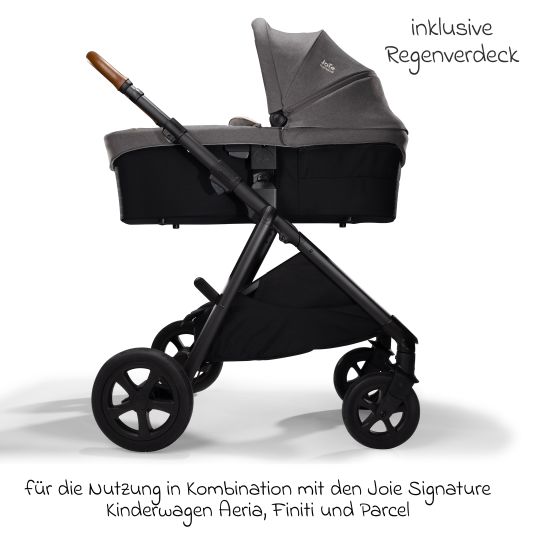 joie Babywanne Ramble XL ab Geburt - 9 Monate für Vinca, Aeria, Finiti, Parcel inkl. Regenschutz & Windschutz - Signature - Carbon