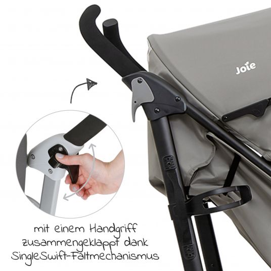 joie Buggy & Stroller Brisk LX up to 22 kg loadable with recline function & one-hand fold - Dark Pewter