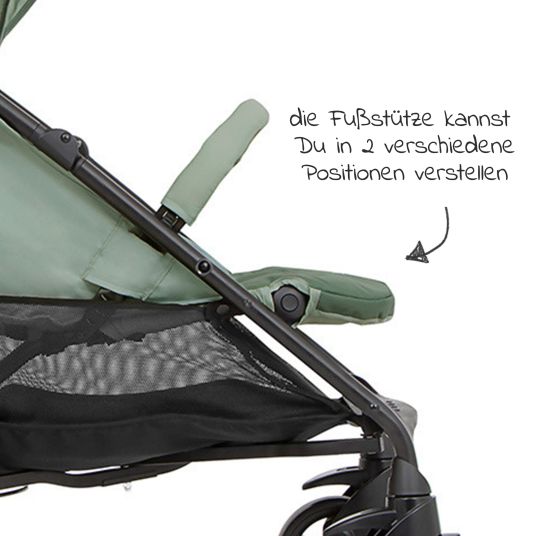 joie Buggy & Sportwagen Brisk LX bis 22 kg belastbar mit Liegefunktion, Einhand-Faltung inkl. Fußsack 3M - Laurel