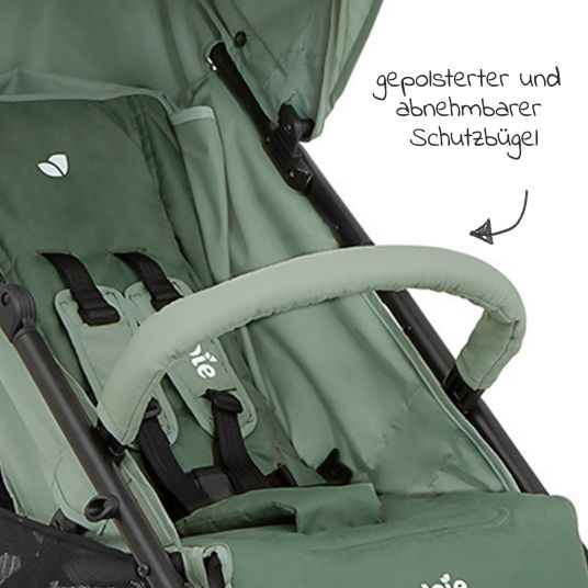 joie Buggy & pushchair Brisk LX up to 22 kg load capacity with reclining function, one-hand folding incl. 3M footmuff - Laurel