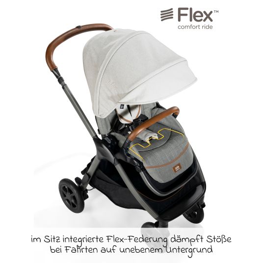 joie Buggy & pushchair Finiti up to 22 kg load capacity with reclining position, baby carriage chain - telescopic push bar, sports seat, adapter, back cushion, cup holder, crossbody bag & accessory pack - Signature - Oyster