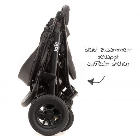 joie Buggy & Stroller Litetrax 4 AIR with Pneumatic Tires, Slider Storage & Raincover - Coal