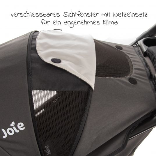 joie Buggy & Stroller Litetrax 4 AIR with Pneumatic Tires, Slider Storage & Raincover - Coal