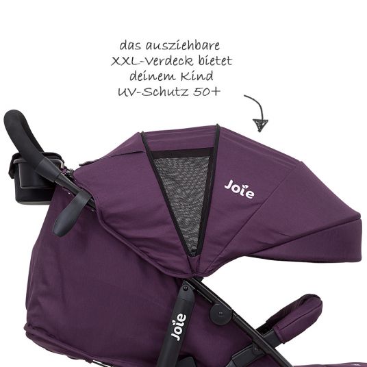 joie Buggy & Stroller Litetrax 4 AIR with Pneumatic Tires, Slider Storage & Raincover - Lilac