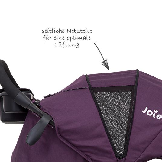 joie Buggy & Stroller Litetrax 4 AIR with Pneumatic Tires, Slider Storage & Raincover - Lilac