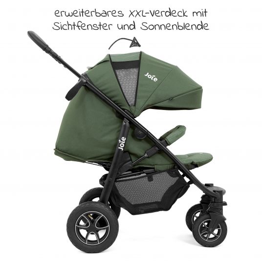 joie Buggy & stroller Litetrax 4 DLX Air with pneumatic tires, telescopic slider, rain cover loadable up to 22 kg - Moss