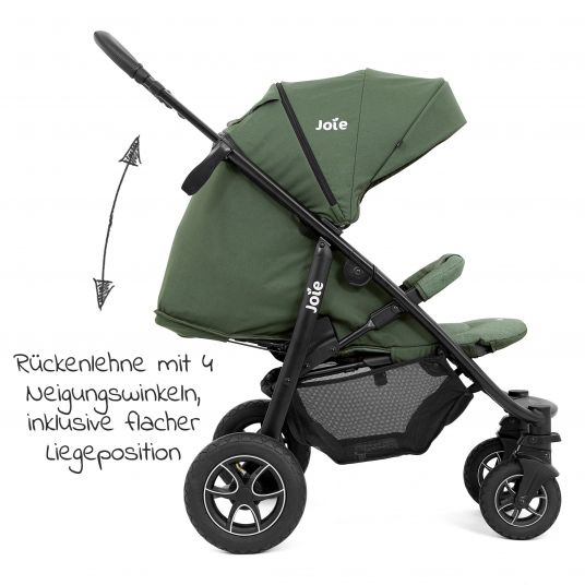 joie Buggy & stroller Litetrax 4 DLX Air with pneumatic tires, telescopic slider, rain cover loadable up to 22 kg - Moss