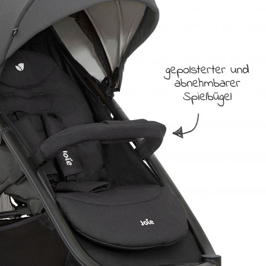 joie Buggy & stroller Litetrax 4 DLX Air with pneumatic tires, telescopic slider, rain cover loadable up to 22 kg - Shale