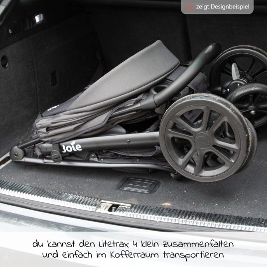 joie Buggy & Sportwagen Litetrax 4 DLX mit Teleskopschieber, Regenschutz bis 22 kg belastbar - Coal