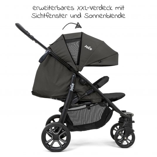 joie Buggy & stroller Litetrax 4 DLX with telescopic slider, rain cover loadable up to 22 kg - Coal