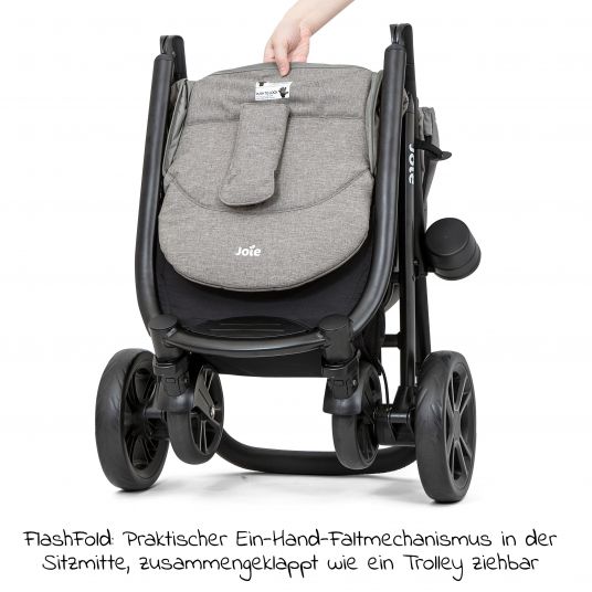 joie Buggy & Sportwagen Litetrax 4 DLX mit Teleskopschieber, Getränkehalter, Regenschutz, bis 22 kg belastbar - Gray Flannel