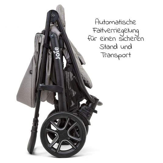 joie Buggy & Sportwagen Litetrax 4 DLX mit Teleskopschieber, Getränkehalter, Regenschutz, bis 22 kg belastbar - Gray Flannel