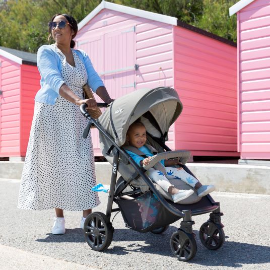 joie Buggy & Sportwagen Litetrax 4 DLX mit Teleskopschieber, Getränkehalter, Regenschutz, bis 22 kg belastbar - Gray Flannel