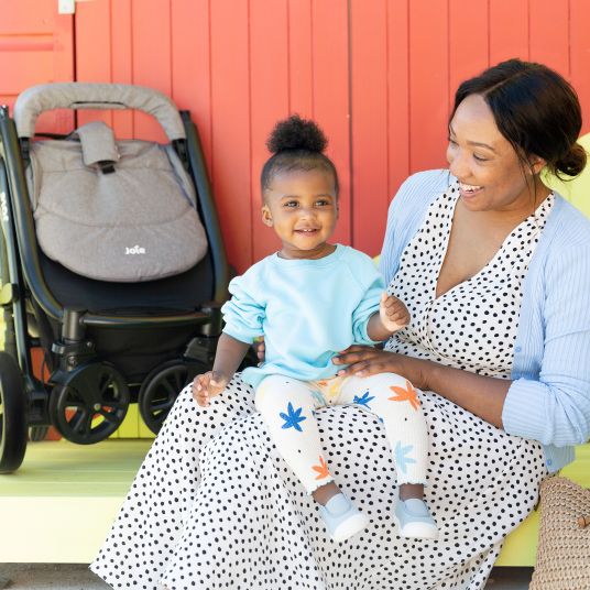 joie Buggy & Sportwagen Litetrax 4 DLX mit Teleskopschieber, Getränkehalter, Regenschutz, bis 22 kg belastbar - Gray Flannel