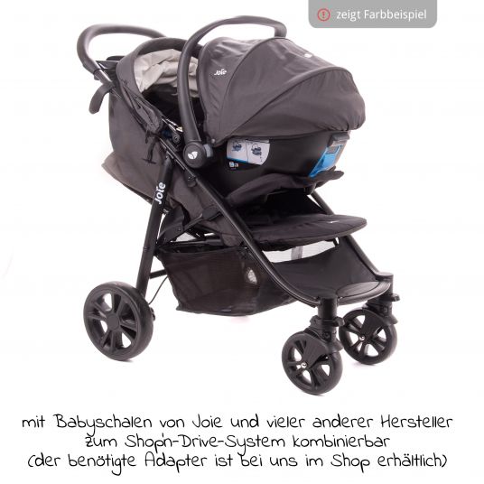 joie Buggy & Stroller Litetrax 4 with Slider Storage, Raincover & Insect Shield - Gray Flannel