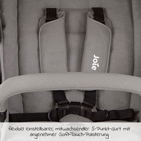 joie Buggy & Sportwagen Litetrax bis 22 kg belastbar mit Schieber-Ablagefach inkl. Insektenschutz & Regenschutz - Pebble