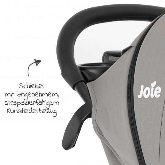 joie Buggy & pushchair Litetrax up to 22 kg load capacity with slide storage compartment incl. insect screen & rain cover - Pebble