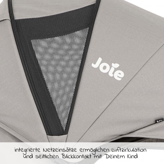 joie Buggy & Sportwagen Litetrax bis 22 kg belastbar mit Schieber-Ablagefach inkl. Insektenschutz & Regenschutz - Pebble