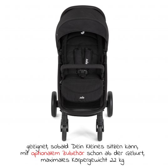 joie Buggy & pushchair Litetrax up to 22 kg load capacity with slide storage compartment incl. insect screen & rain cover - Shale